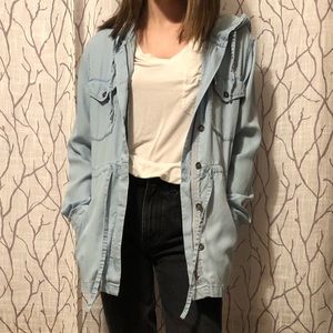 Hooded denim jacket